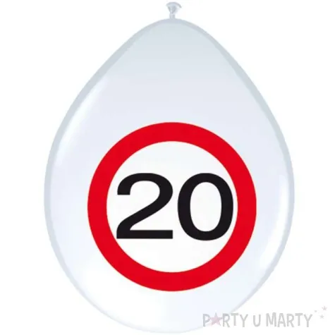 balony 12 urodziny 20 znak folat bialy pastel 8 szt