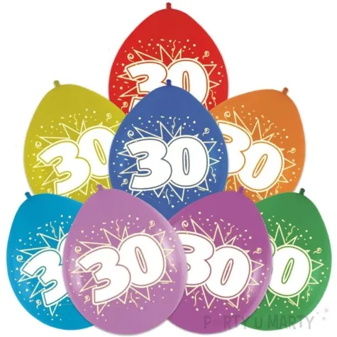 balony 12 urodziny 30 folat mix pastel 8 szt