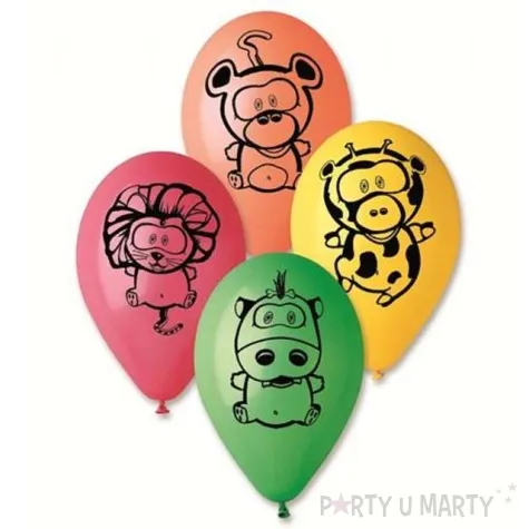 balony 12 zwierzeta z jungli gemar mix 5 szt