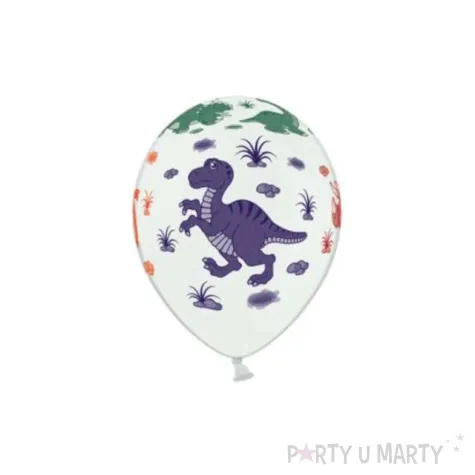 balony 14 dinozaury belbal pastel white 50 szt