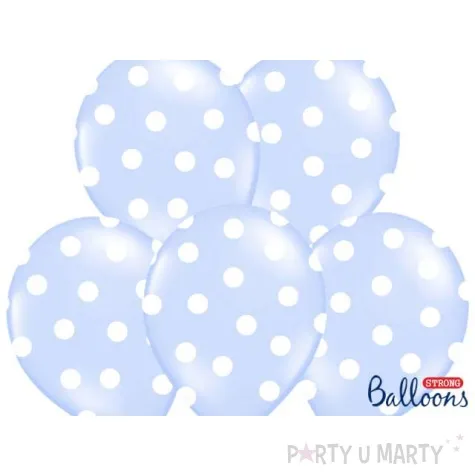 balony 14 kropki pastel baby blue strong 6 szt