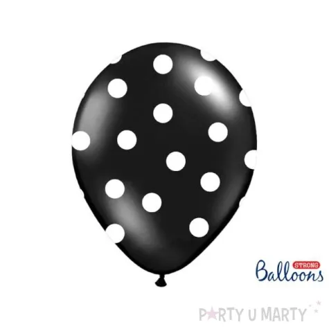 balony 14 kropki pastel black strong 50 szt