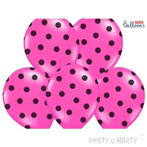 balony 14 kropki pastel hot pink strong 50 szt