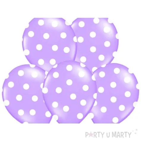 balony 14 kropki pastel lavender belbal 6 szt