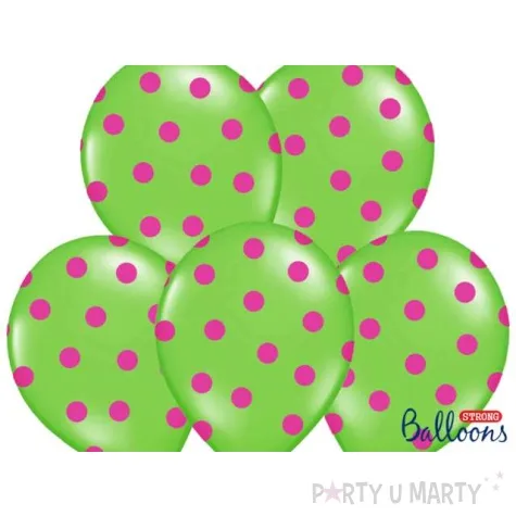 balony 14 kropki pastel lime green strong 50 szt