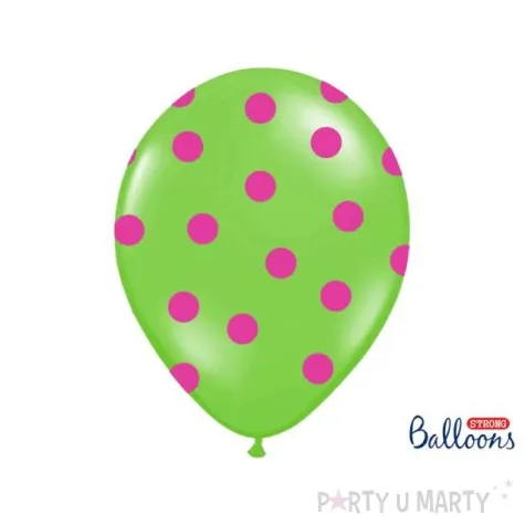 balony 14 kropki pastel lime green strong 50 szt