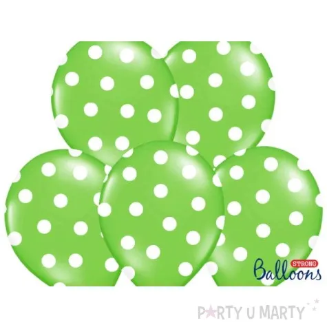 balony 14 kropki pastel lime green strong 50 szt