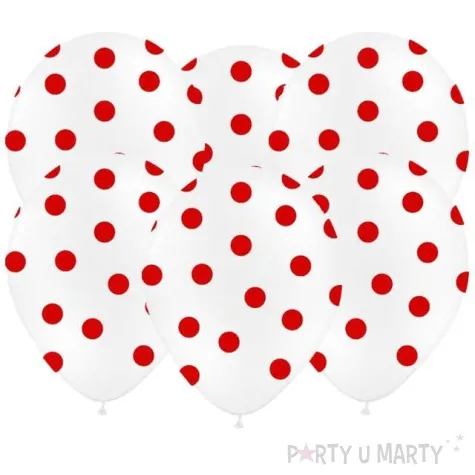 balony 14 kropki pastel pure white strong 50 szt