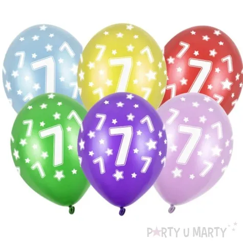 balony 14 liczba 7 strong metallic mix 6 szt
