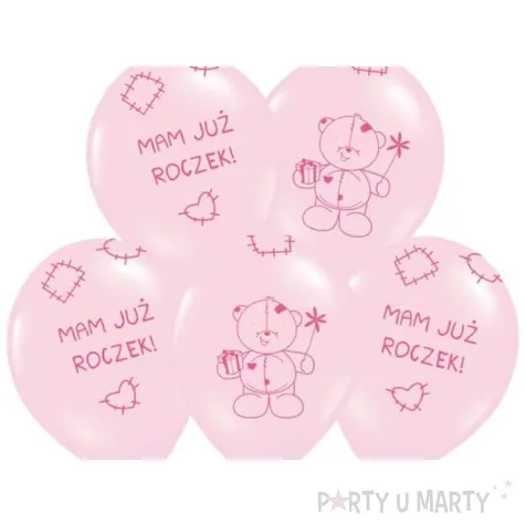 balony 14 mam juz roczek belbal baby pink 50 szt