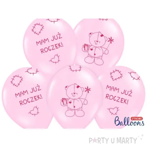 balony 14 mam juz roczek strong baby pink 50 szt