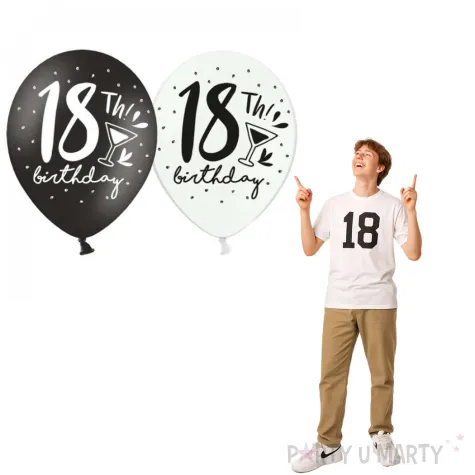 balony 18 18th birthday mix 12 strong 6 szt