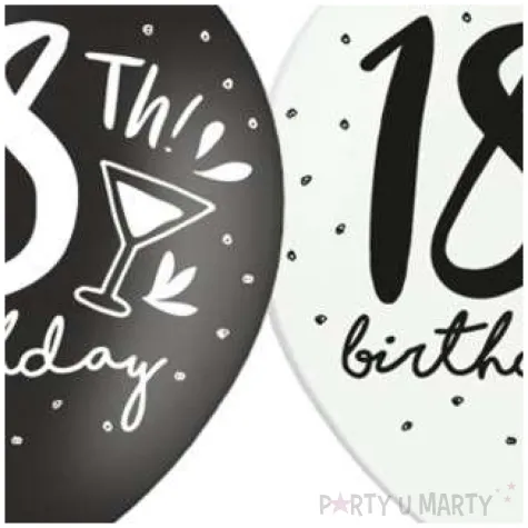 balony 18 18th birthday mix 12 strong 6 szt