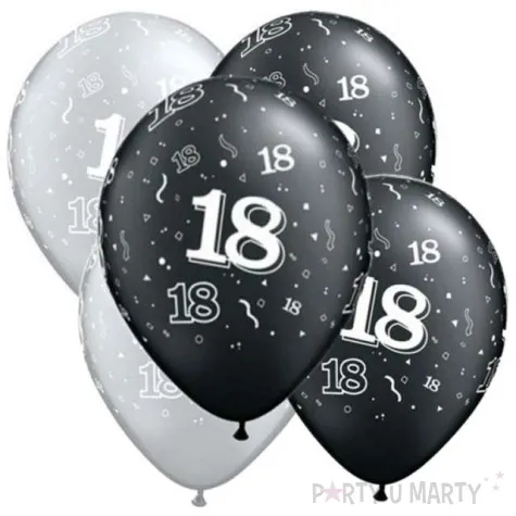 balony 18 pastel czarny srebrny mix qualatex 11 5 szt