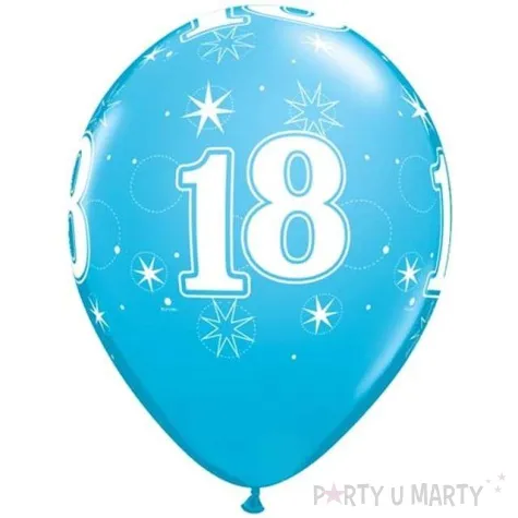 balony 18 urodziny niebieskie qualatex 11 6 szt