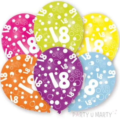 balony 18 urodziny pastel mix 11 amscan 6 szt
