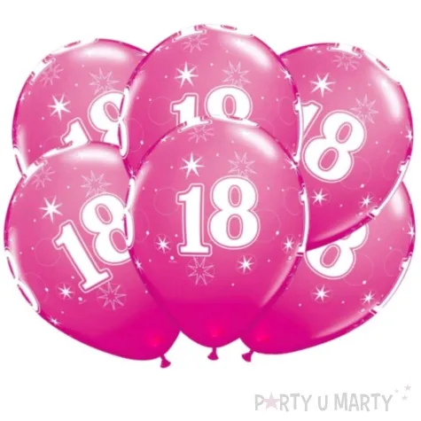 balony 18 urodziny zurawinowy pastel qualatex 11 6 szt