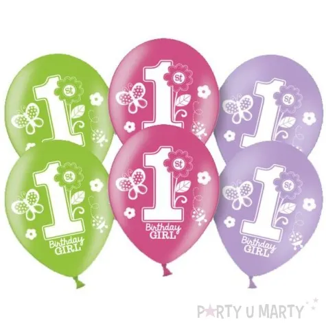 balony 1st bithday girl pastel mix amscan 11 6 szt