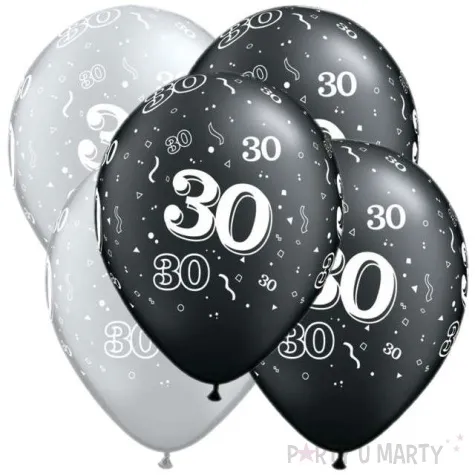 balony 30 pastel czarny srebrny mix qualatex 11 5 szt
