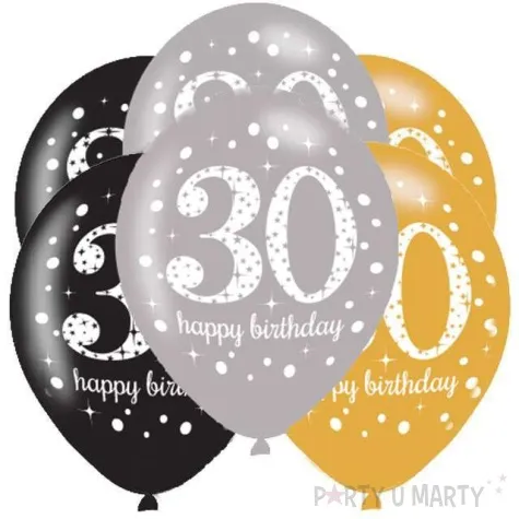 balony 30 urodziny sparkling celebrations gold mix amscan 11 6 szt