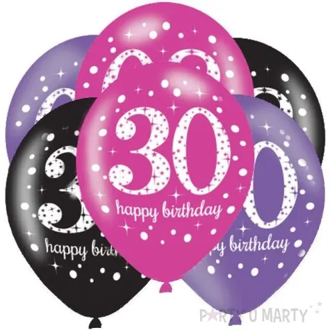 balony 30 urodziny sparkling celebrations pink mix amscan 11 6 szt