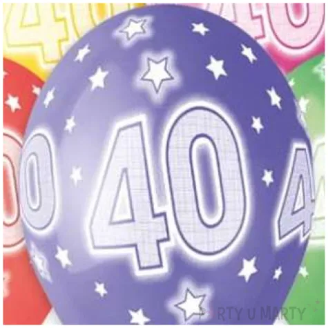 balony 40 urodziny 13 gemar 5 szt