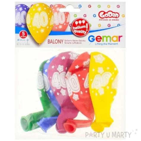 balony 40 urodziny 13 gemar 5 szt