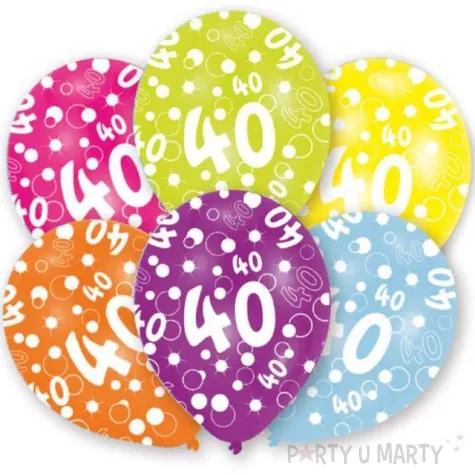 balony 40 urodziny pastel mix 11 amscan 6 szt