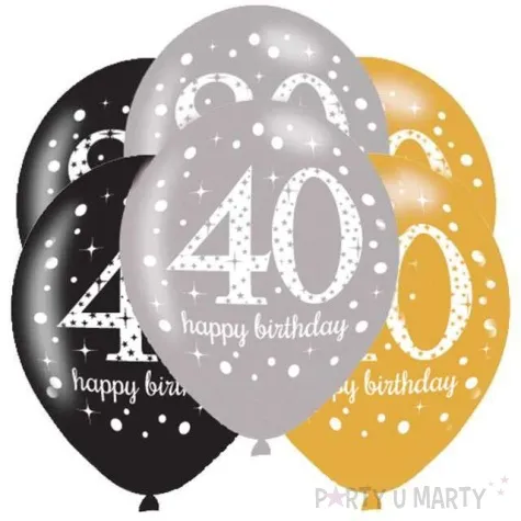 balony 40 urodziny sparkling celebrations gold mix amscan 11 6 szt