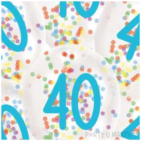 balony 40 urodziny z konfetti transparentne amscan 11 6 szt
