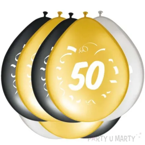 balony 50 urodziny folat mix 12 8 szt