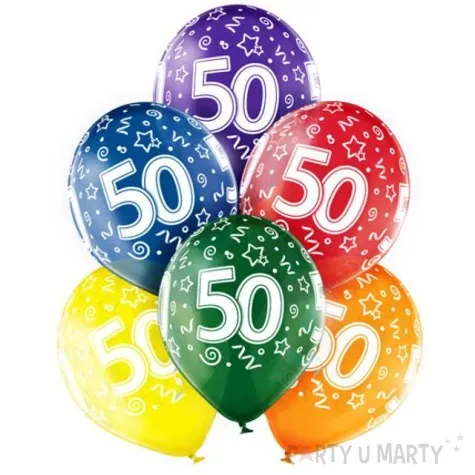 balony 50 urodziny mix belbal 12 6 szt