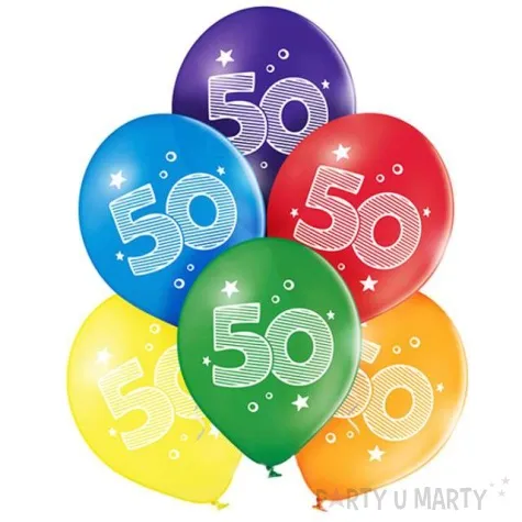 balony 50 urodziny pastel mix belbal 10 6 szt