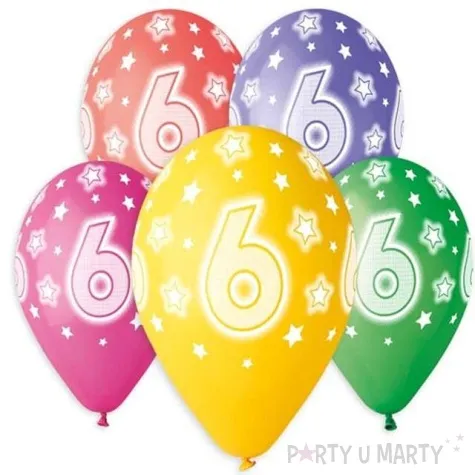 balony 6 urodziny 13 gemar 5 szt