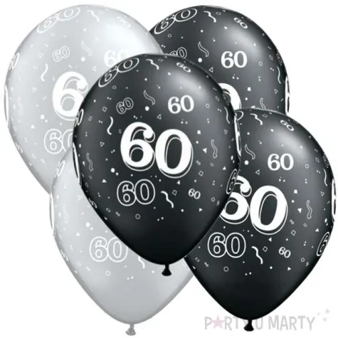 balony 60 pastel czarny srebrny mix qualatex 11 5 szt