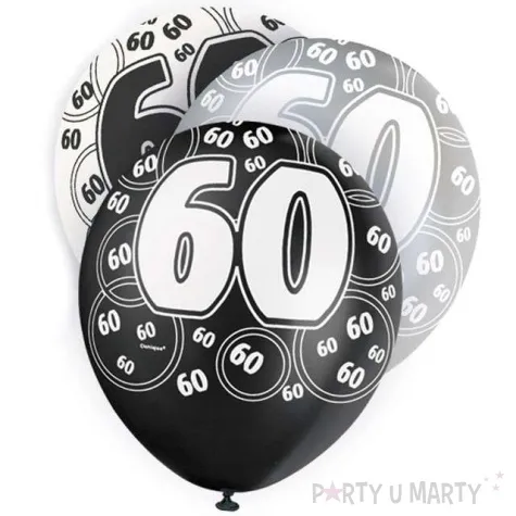 balony 60 urodziny glitz pastel mix unique 12 6 szt