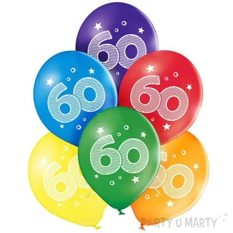 balony 60 urodziny pastel mix belbal 10 6 szt