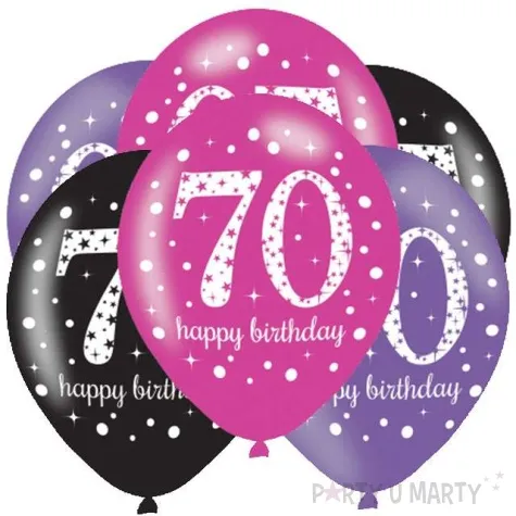 balony 70 urodziny sparkling celebrations pink mix amscan 11 6 szt
