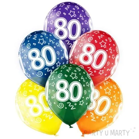 balony 80 urodziny mix belbal 12 6 szt