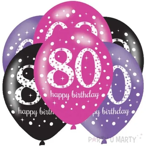 balony 80 urodziny sparkling celebrations pink mix amscan 11 6 szt