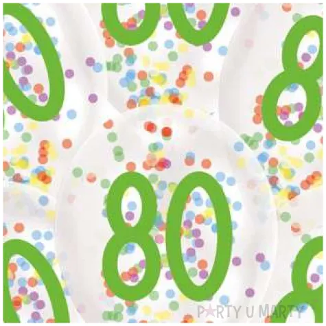 balony 80 urodziny z konfetti transparentne amscan 11 6 szt