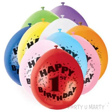 balony 9 happy 1st birthday unique pastel mix 10 szt