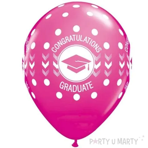 balony absolwent rozowy ciemny pastel qualatex 11 25 szt