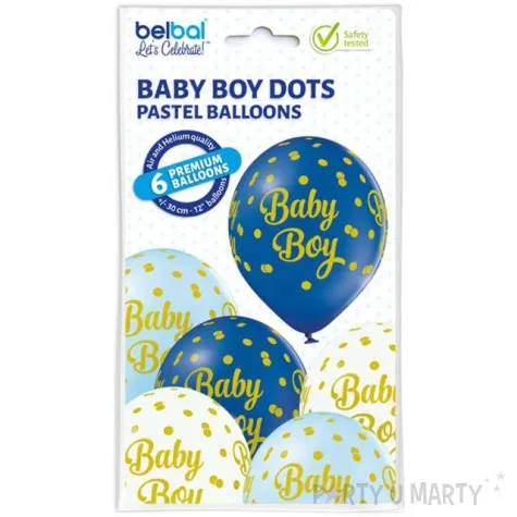 balony baby boy kropki pastel mix belbal 12 6 szt
