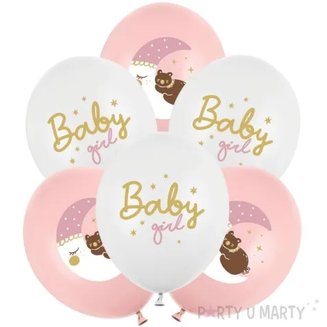 balony baby girl ksiezyc i mis strong balloons 12 6 szt
