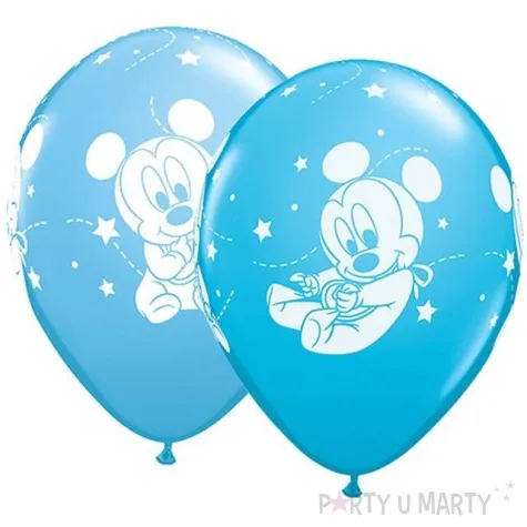 balony baby mickey niebieskie qualatex 11 25 szt