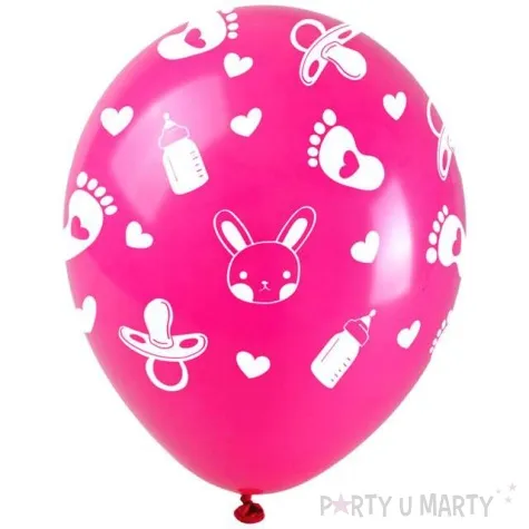 balony baby shower rozowe arpex 5 szt