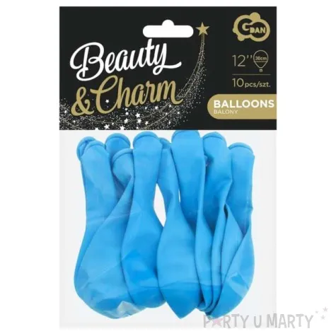 balony beauty and charm makaronowe blady niebieski godan 12 10 szt