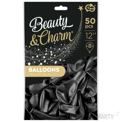balony beauty and charm metalik czarny godan 12 50 szt