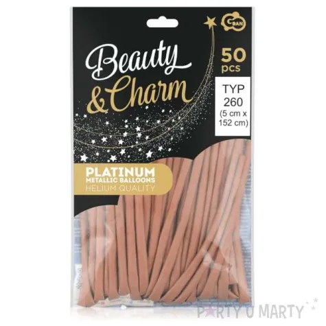 balony beauty and charm modeliny 260 rozowe zloto platynowy godan 50 szt